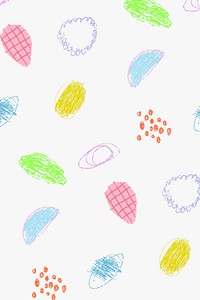 Aesthetic crayon doodle background, pastel line art doodle