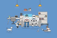 Advanced AI technology in everyday life illustration