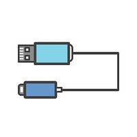 Flat illustration of a USB charger
