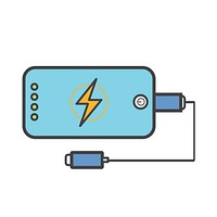 Simple illustration of a mobile phone on charge