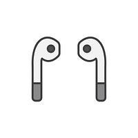 Flat illustration of a pair of wireless earphones