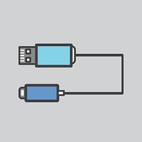 Flat illustration of a USB charger