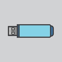 Flat illustration of a USB device