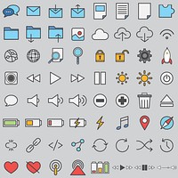 Illustration set of simple technology icons