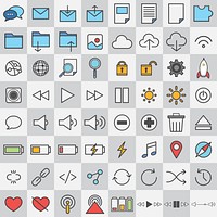 Illustration set of simple technology icons