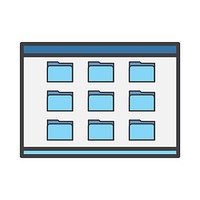Simple illustration of digital folders