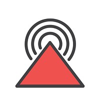 Flat illustration of a triangle with signal waves