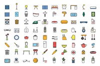 Collection of household item vectors