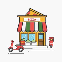 Illustration of pizza vector set