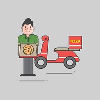 Illustration of pizza vector set