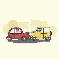 Illustration of a car accident