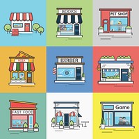 Collection of shops and stores