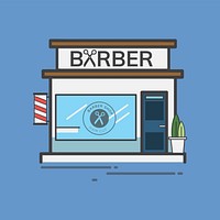 Illustration of a barber shop