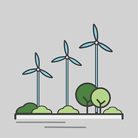 Illustration of an energy generating wind turbine