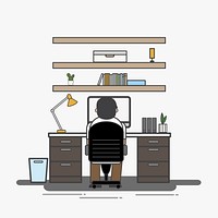 Illustration of office worker avatar