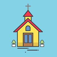 Illustration of a yellow church