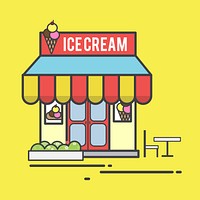 Illustration of an ice cream shop