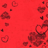 Valentine's day background border, heart grunge design vector