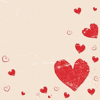 Red heart border background, Valentine's day design vector