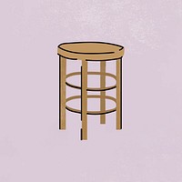 Brow side table clipart, furniture & home decor illustration