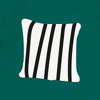 Striped cushion illustration, home decor clipart