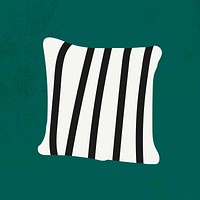 Striped cushion illustration, home decor clipart vector