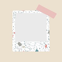 Terrazzo pattern frame, instant photo sticker vector