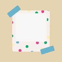 Polka dot frame, instant photo film sticker vector