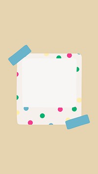 Polka dot pattern phone wallpaper, instant photo frame background vector