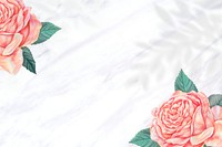 Rose border background, peach aesthetic design psd