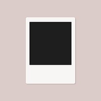 Instant photo frame, black and white design vector