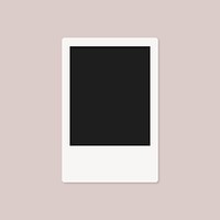 Empty instant photo frame, black and white design psd