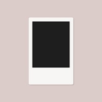 Empty instant photo frame, black and white design vector