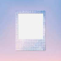 Holographic Instant photo frame, grid design vector