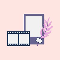 Pastel moodboard mockup, instant photo frame design vector