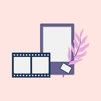 Pastel moodboard, instant photo frame design