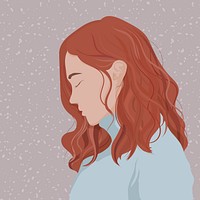 Emotional stress background, feminine illustration design