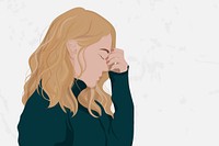 Emotional stress background, feminine illustration design