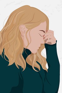 Anxiety background, feminine illustration design