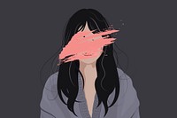 Woman and mental health background, feminine illustration design