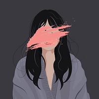 Woman and mental health background, feminine illustration design