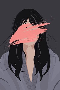 Woman and mental health background, feminine illustration design