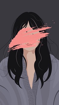 Aesthetic mental health mobile wallpaper, feminine design