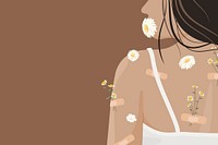 Woman and mental health background, feminine illustration design