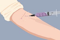 Injection background, drug addiction illustration design vector