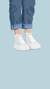 Cute shoes cartoon mobile wallpaper, feminine design