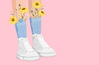 Aesthetic shoes background,  feminine illustration