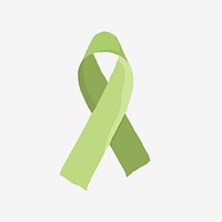 Lime Green ribbon clipart, mental health awareness illustration psd