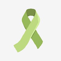 Lime Green ribbon clipart, mental health awareness illustration psd