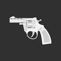 Handgun clipart, white weapon illustration vector